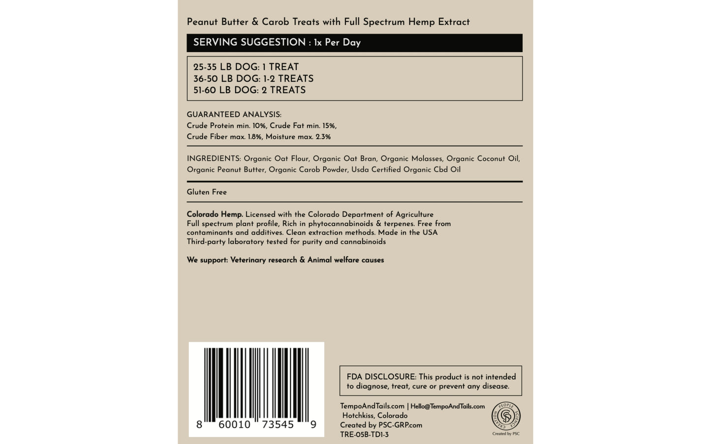 Medium Dog Treats (25-60 Lbs.) - Peanut Butter & Carob
