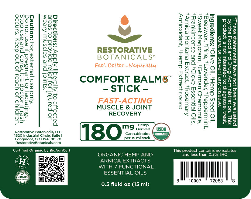 COMFORT BALM6™ Stick Extra Strength Hemp Extract Salve