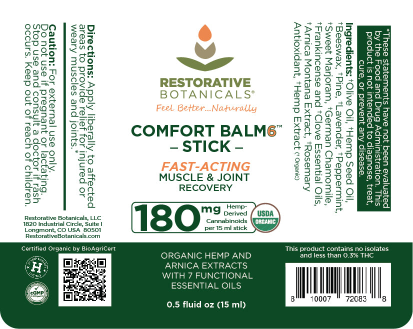 COMFORT BALM6™  Stick Extra Strength Hemp Extract Salve
