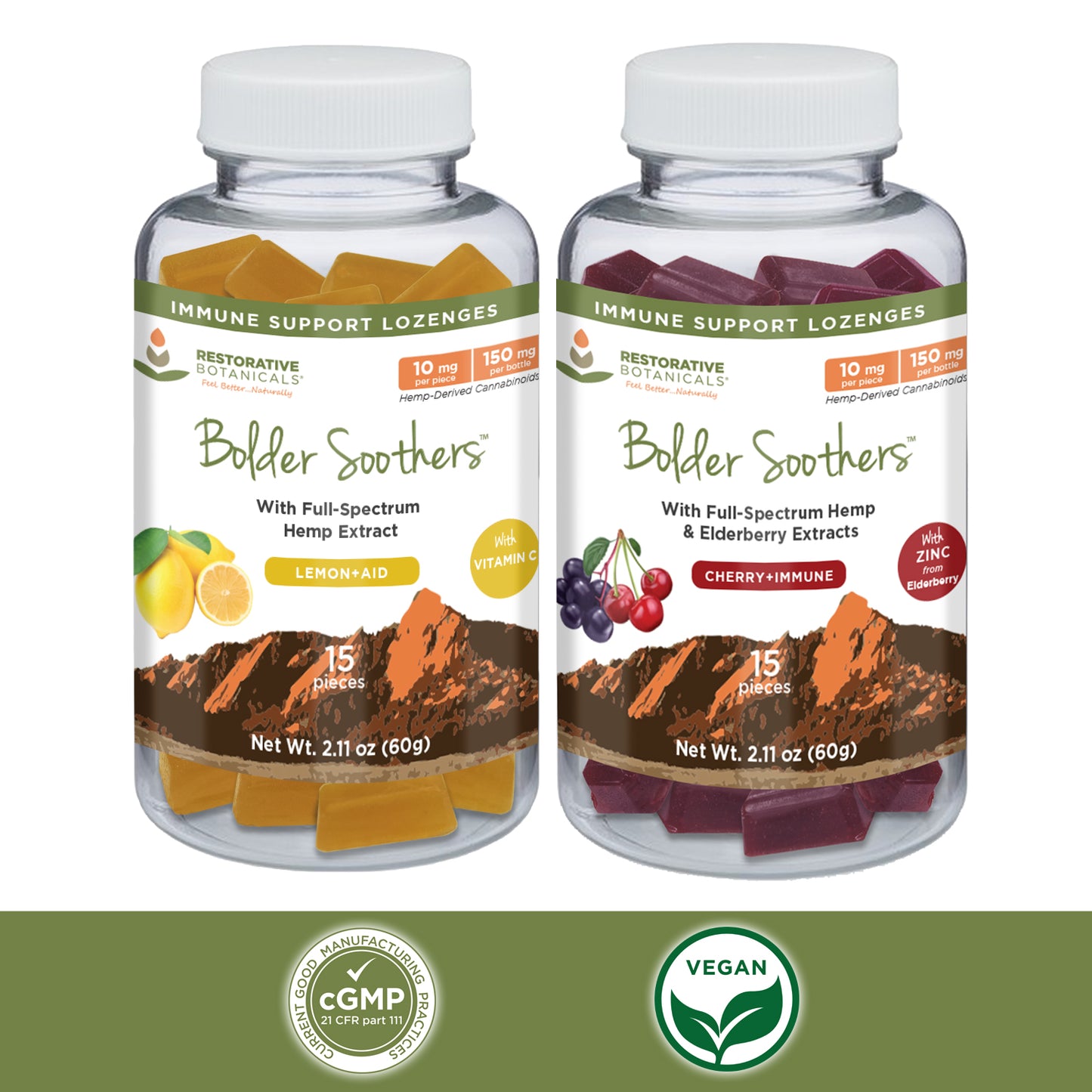 Bolder Soothers™ Hemp Lozenges 15ct (10 mg/pc)