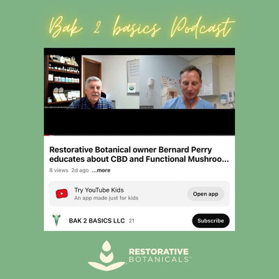 Restorative Botanical owner Bernard Perry Educates About CBD and Functional Mushroom Products on the BAK 2 BASICS LLC Podcast