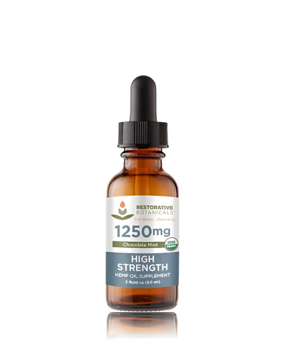 High Strength 1250mg Broad Spectrum Hemp Extract - Chocolate Mint Flavor