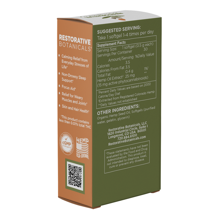 Broad-Spectrum Hemp Oil Supplement Softgels