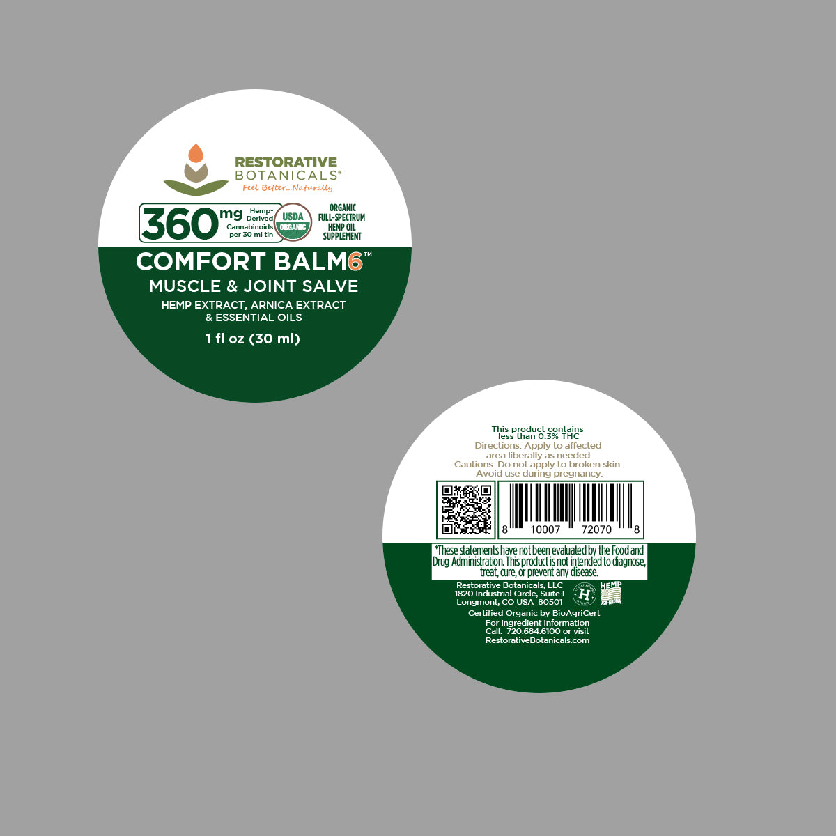 COMFORT BALM6™ Extra Strength Hemp Extract Muscle & Joint Salve