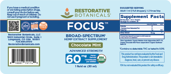 FOCUS™ Broad Spectrum CBD Hemp Oil Supplement - THC-Free