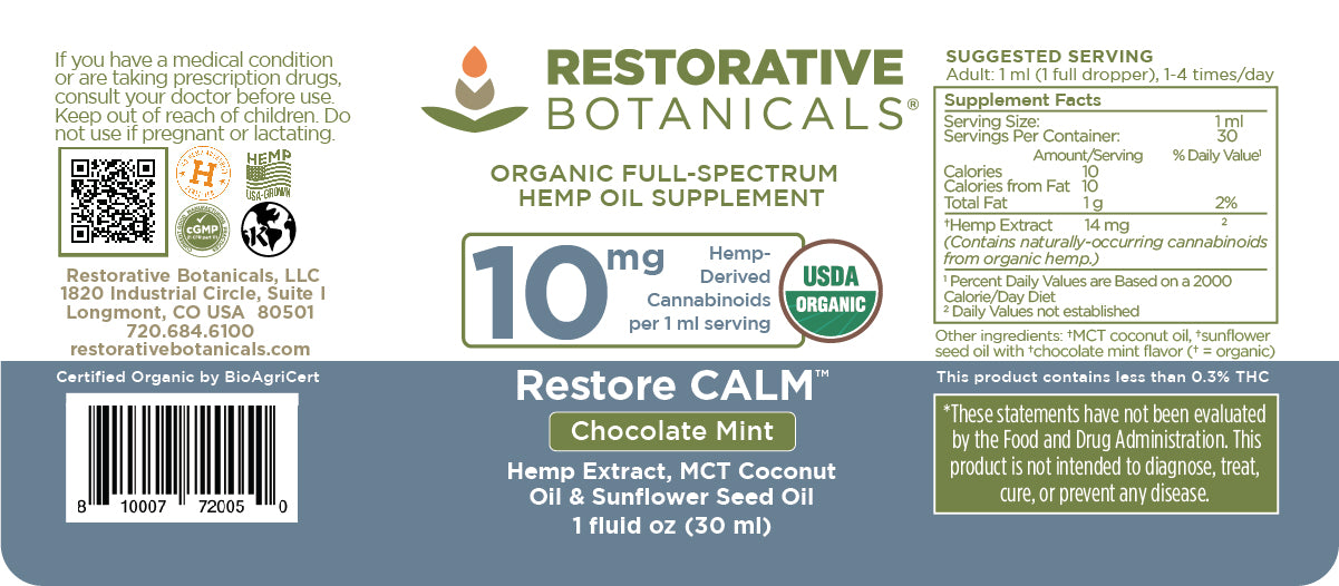 Restore CALM™ CBD Hemp Oil Supplement