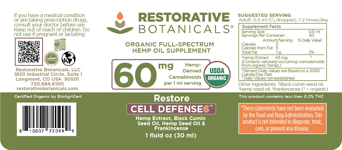 Restore CELL DEFENSE6™ CBD Hemp Supplement