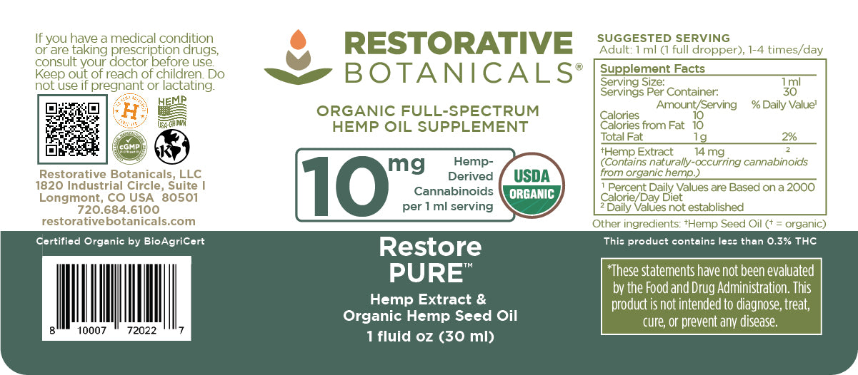 Restore PURE™ CBD Hemp Supplement